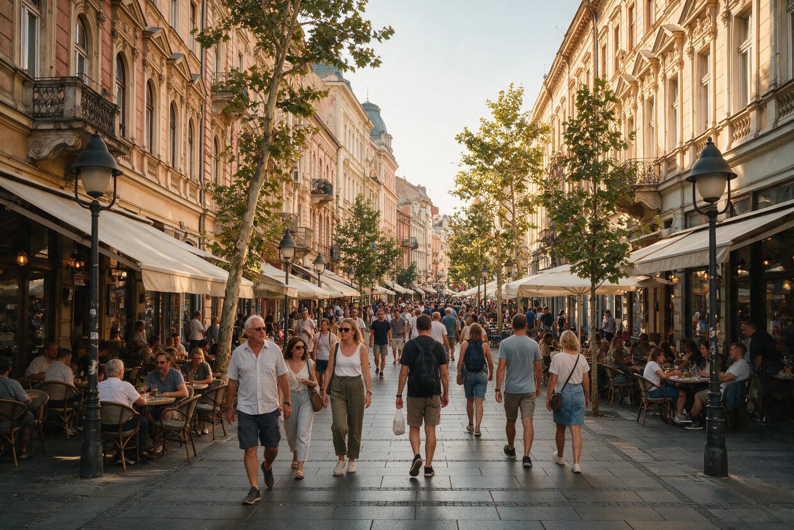 Belgrad’da tarihi cepheli yaya alışveriş caddesi