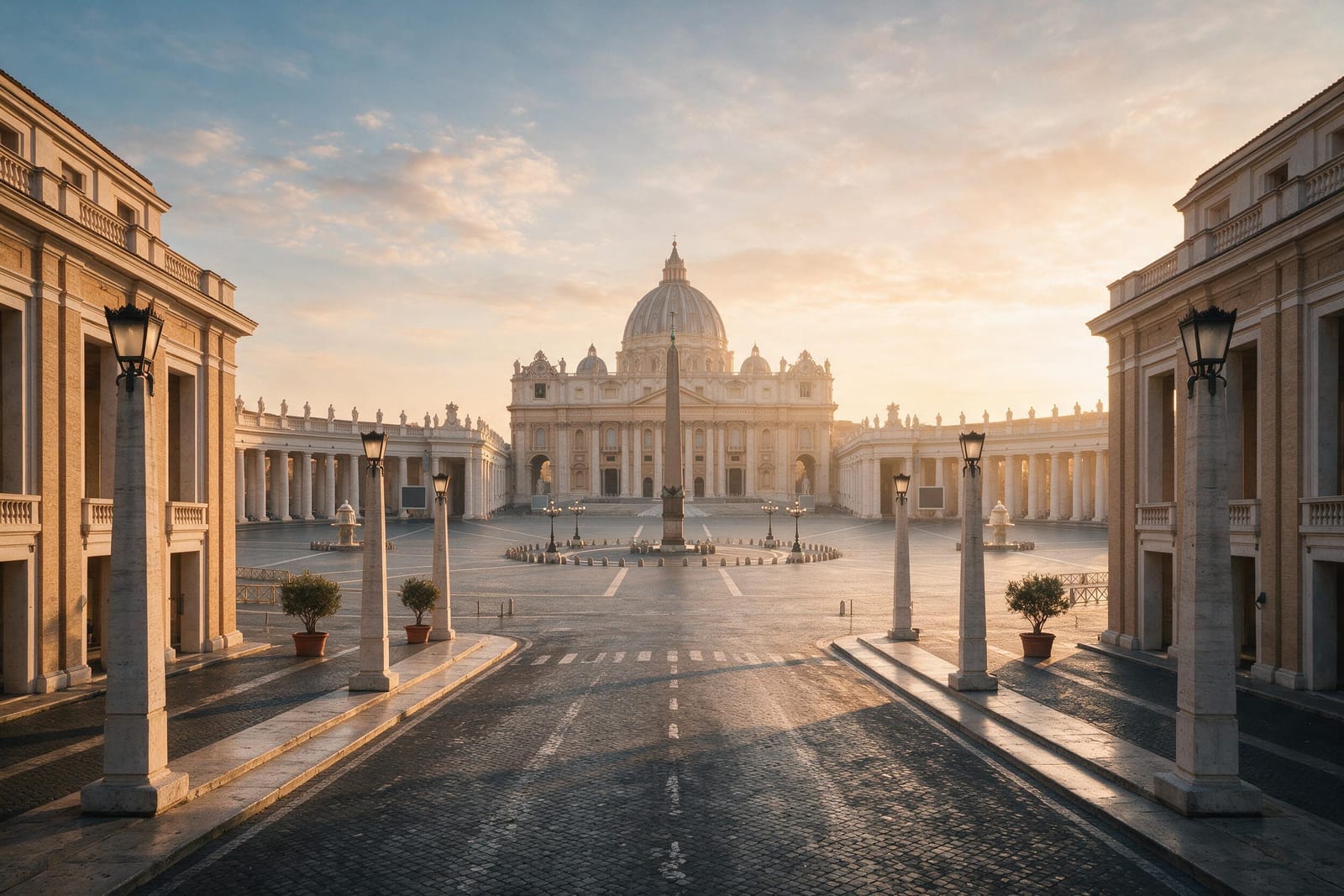Vatikan San Pietro Bazilikası kubbesi ve meydanı
