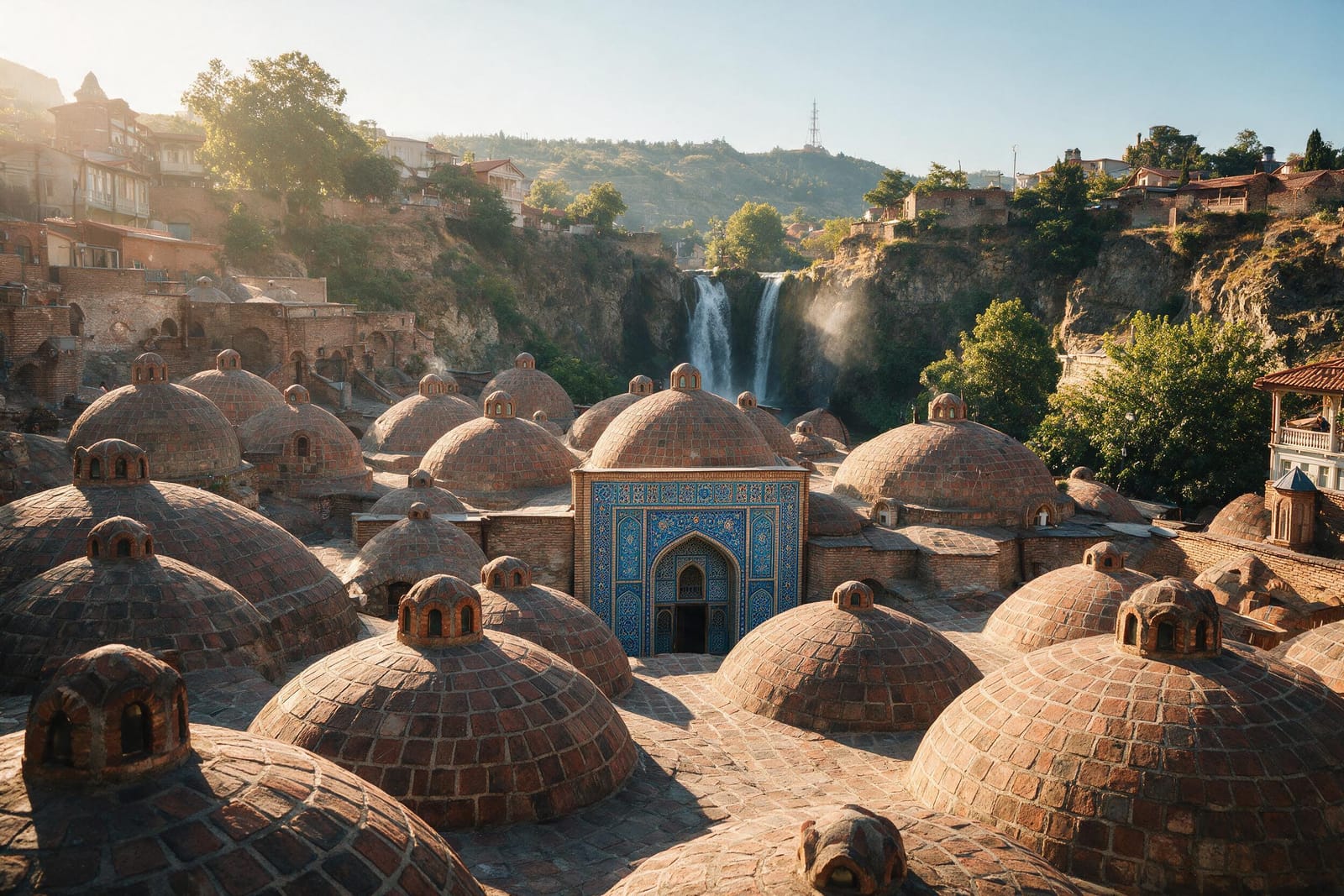 Tiflis’te yerden yükselen tuğla hamam kubbeleri